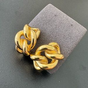 Gold plated Dior vintage chain clip on earrings